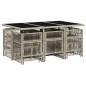 vidaXL 11-tlg. Garten-Essgruppe mit Kissen Hellgrau Poly Rattan vidaXL 11-tlg. Garten-Essgruppe mit Kissen Hellgrau Poly Rattan