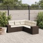 vidaXL 5-tlg. Garten-Sofagarnitur mit Kissen Braun Poly Rattan vidaXL 5-tlg. Garten-Sofagarnitur mit Kissen Braun Poly Rattan