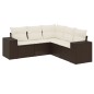 vidaXL 5-tlg. Garten-Sofagarnitur mit Kissen Braun Poly Rattan vidaXL 5-tlg. Garten-Sofagarnitur mit Kissen Braun Poly Rattan