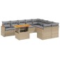 vidaXL 10-tlg. Garten-Sofagarnitur mit Kissen Beige Poly Rattan vidaXL 10-tlg. Garten-Sofagarnitur mit Kissen Beige Poly Rattan