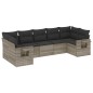vidaXL 7-tlg. Garten-Sofagarnitur mit Kissen Hellgrau Poly Rattan vidaXL 7-tlg. Garten-Sofagarnitur mit Kissen Hellgrau Poly Rattan