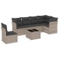 vidaXL 7-tlg. Garten-Sofagarnitur mit Kissen Hellgrau Poly Rattan vidaXL 7-tlg. Garten-Sofagarnitur mit Kissen Hellgrau Poly Rattan
