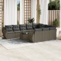 vidaXL 11-tlg. Garten-Sofagarnitur mit Kissen Hellgrau Poly Rattan vidaXL 11-tlg. Garten-Sofagarnitur mit Kissen Hellgrau Poly Rattan