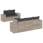 vidaXL 6-tlg. Garten-Sofagarnitur mit Kissen Hellgrau Poly Rattan vidaXL 6-tlg. Garten-Sofagarnitur mit Kissen Hellgrau Poly Rattan