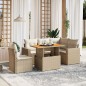 vidaXL 6-tlg. Garten-Sofagarnitur mit Kissen Beige Poly Rattan vidaXL 6-tlg. Garten-Sofagarnitur mit Kissen Beige Poly Rattan