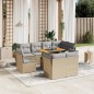 vidaXL 9-tlg. Garten-Sofagarnitur mit Kissen Beige Poly Rattan vidaXL 9-tlg. Garten-Sofagarnitur mit Kissen Beige Poly Rattan