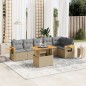 vidaXL 7-tlg. Garten-Sofagarnitur mit Kissen Beige Poly Rattan vidaXL 7-tlg. Garten-Sofagarnitur mit Kissen Beige Poly Rattan
