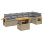 vidaXL 7-tlg. Garten-Sofagarnitur mit Kissen Beige Poly Rattan vidaXL 7-tlg. Garten-Sofagarnitur mit Kissen Beige Poly Rattan