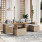 vidaXL 6-tlg. Garten-Sofagarnitur mit Kissen Beige Poly Rattan vidaXL 6-tlg. Garten-Sofagarnitur mit Kissen Beige Poly Rattan