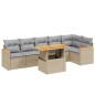 vidaXL 7-tlg. Garten-Sofagarnitur mit Kissen Beige Poly Rattan vidaXL 7-tlg. Garten-Sofagarnitur mit Kissen Beige Poly Rattan