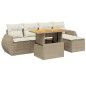 vidaXL 6-tlg. Garten-Sofagarnitur mit Kissen Beige Poly Rattan vidaXL 6-tlg. Garten-Sofagarnitur mit Kissen Beige Poly Rattan