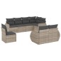 vidaXL 8-tlg. Garten-Sofagarnitur mit Kissen Hellgrau Poly Rattan vidaXL 8-tlg. Garten-Sofagarnitur mit Kissen Hellgrau Poly Rattan