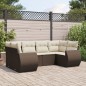 vidaXL 6-tlg. Garten-Sofagarnitur mit Kissen Braun Poly Rattan vidaXL 6-tlg. Garten-Sofagarnitur mit Kissen Braun Poly Rattan