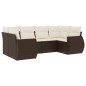 vidaXL 6-tlg. Garten-Sofagarnitur mit Kissen Braun Poly Rattan vidaXL 6-tlg. Garten-Sofagarnitur mit Kissen Braun Poly Rattan