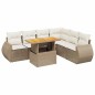 vidaXL 7-tlg. Garten-Sofagarnitur mit Kissen Beige Poly Rattan vidaXL 7-tlg. Garten-Sofagarnitur mit Kissen Beige Poly Rattan
