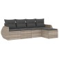 vidaXL 5-tlg. Garten-Sofagarnitur mit Kissen Hellgrau Poly Rattan vidaXL 5-tlg. Garten-Sofagarnitur mit Kissen Hellgrau Poly Rattan