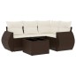 vidaXL 5-tlg. Garten-Sofagarnitur mit Kissen Braun Poly Rattan vidaXL 5-tlg. Garten-Sofagarnitur mit Kissen Braun Poly Rattan