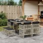 vidaXL 9-tlg. Garten-Essgruppe mit Kissen Hellgrau Poly Rattan vidaXL 9-tlg. Garten-Essgruppe mit Kissen Hellgrau Poly Rattan