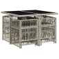 vidaXL 9-tlg. Garten-Essgruppe mit Kissen Hellgrau Poly Rattan vidaXL 9-tlg. Garten-Essgruppe mit Kissen Hellgrau Poly Rattan