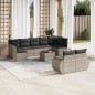 vidaXL 10-tlg. Garten-Sofagarnitur mit Kissen Hellgrau Poly Rattan vidaXL 10-tlg. Garten-Sofagarnitur mit Kissen Hellgrau Poly Rattan