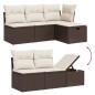 vidaXL 6-tlg. Garten-Sofagarnitur mit Kissen Braun Poly Rattan vidaXL 6-tlg. Garten-Sofagarnitur mit Kissen Braun Poly Rattan