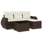 vidaXL 5-tlg. Garten-Sofagarnitur mit Kissen Braun Poly Rattan vidaXL 5-tlg. Garten-Sofagarnitur mit Kissen Braun Poly Rattan