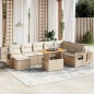 vidaXL 9-tlg. Garten-Sofagarnitur mit Kissen Beige Poly Rattan vidaXL 9-tlg. Garten-Sofagarnitur mit Kissen Beige Poly Rattan