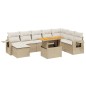 vidaXL 9-tlg. Garten-Sofagarnitur mit Kissen Beige Poly Rattan vidaXL 9-tlg. Garten-Sofagarnitur mit Kissen Beige Poly Rattan