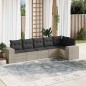 vidaXL 6-tlg. Garten-Sofagarnitur mit Kissen Hellgrau Poly Rattan vidaXL 6-tlg. Garten-Sofagarnitur mit Kissen Hellgrau Poly Rattan
