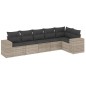 vidaXL 6-tlg. Garten-Sofagarnitur mit Kissen Hellgrau Poly Rattan vidaXL 6-tlg. Garten-Sofagarnitur mit Kissen Hellgrau Poly Rattan