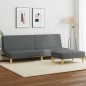 vidaXL Schlafsofa 2-Sitzer mit Kissen und Fußhocker Dunkelgrau Samt vidaXL Schlafsofa 2-Sitzer mit Kissen und Fußhocker Dunkelgrau Samt
