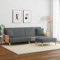 vidaXL Schlafsofa 2-Sitzer mit Kissen und Fußhocker Dunkelgrau Samt vidaXL Schlafsofa 2-Sitzer mit Kissen und Fußhocker Dunkelgrau Samt