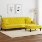 vidaXL Schlafsofa 2-Sitzer mit Kissen und Fußhocker Gelb Samt vidaXL Schlafsofa 2-Sitzer mit Kissen und Fußhocker Gelb Samt