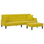 vidaXL Schlafsofa 2-Sitzer mit Kissen und Fußhocker Gelb Samt vidaXL Schlafsofa 2-Sitzer mit Kissen und Fußhocker Gelb Samt