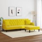 vidaXL Schlafsofa 2-Sitzer mit Kissen und Fußhocker Gelb Samt vidaXL Schlafsofa 2-Sitzer mit Kissen und Fußhocker Gelb Samt