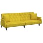 vidaXL Schlafsofa 2-Sitzer mit Kissen und Fußhocker Gelb Samt vidaXL Schlafsofa 2-Sitzer mit Kissen und Fußhocker Gelb Samt