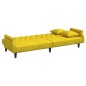 vidaXL Schlafsofa 2-Sitzer mit Kissen und Fußhocker Gelb Samt vidaXL Schlafsofa 2-Sitzer mit Kissen und Fußhocker Gelb Samt