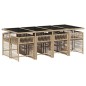 vidaXL 9-tlg. Garten-Essgruppe mit Kissen Beigemischung Poly Rattan vidaXL 9-tlg. Garten-Essgruppe mit Kissen Beigemischung Poly Rattan
