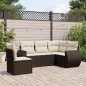 vidaXL 5-tlg. Garten-Sofagarnitur mit Kissen Braun Poly Rattan vidaXL 5-tlg. Garten-Sofagarnitur mit Kissen Braun Poly Rattan