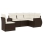 vidaXL 5-tlg. Garten-Sofagarnitur mit Kissen Braun Poly Rattan vidaXL 5-tlg. Garten-Sofagarnitur mit Kissen Braun Poly Rattan