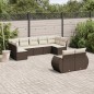 vidaXL 9-tlg. Garten-Sofagarnitur mit Kissen Braun Poly Rattan vidaXL 9-tlg. Garten-Sofagarnitur mit Kissen Braun Poly Rattan