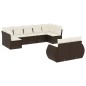 vidaXL 9-tlg. Garten-Sofagarnitur mit Kissen Braun Poly Rattan vidaXL 9-tlg. Garten-Sofagarnitur mit Kissen Braun Poly Rattan