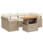 vidaXL 7-tlg. Garten-Sofagarnitur mit Kissen Beige Poly Rattan vidaXL 7-tlg. Garten-Sofagarnitur mit Kissen Beige Poly Rattan