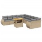 vidaXL 11-tlg. Garten-Sofagarnitur mit Kissen Beige Poly Rattan vidaXL 11-tlg. Garten-Sofagarnitur mit Kissen Beige Poly Rattan