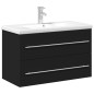 vidaXL Waschbeckenunterschrank mit Einbaubecken Schwarz vidaXL Waschbeckenunterschrank mit Einbaubecken Schwarz