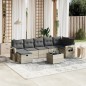 vidaXL 8-tlg. Garten-Sofagarnitur mit Kissen Hellgrau Poly Rattan vidaXL 8-tlg. Garten-Sofagarnitur mit Kissen Hellgrau Poly Rattan