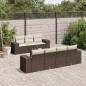 vidaXL 8-tlg. Garten-Sofagarnitur mit Kissen Braun Poly Rattan vidaXL 8-tlg. Garten-Sofagarnitur mit Kissen Braun Poly Rattan