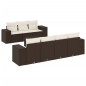 vidaXL 8-tlg. Garten-Sofagarnitur mit Kissen Braun Poly Rattan vidaXL 8-tlg. Garten-Sofagarnitur mit Kissen Braun Poly Rattan
