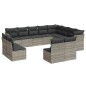 vidaXL 12-tlg. Garten-Sofagarnitur mit Kissen Hellgrau Poly Rattan vidaXL 12-tlg. Garten-Sofagarnitur mit Kissen Hellgrau Poly Rattan