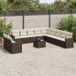 vidaXL 12-tlg. Garten-Sofagarnitur mit Kissen Braun Poly Rattan vidaXL 12-tlg. Garten-Sofagarnitur mit Kissen Braun Poly Rattan